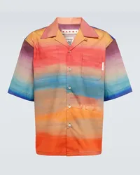 Marni Camicia bowling in cotone sfumato Multicolore