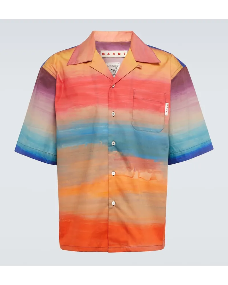 Marni Camicia bowling in cotone sfumato Multicolore