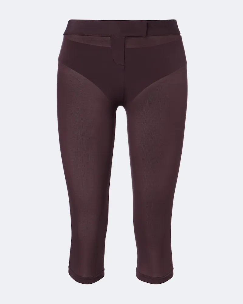 Magda Butrym Pantaloni capri trasparenti Marrone
