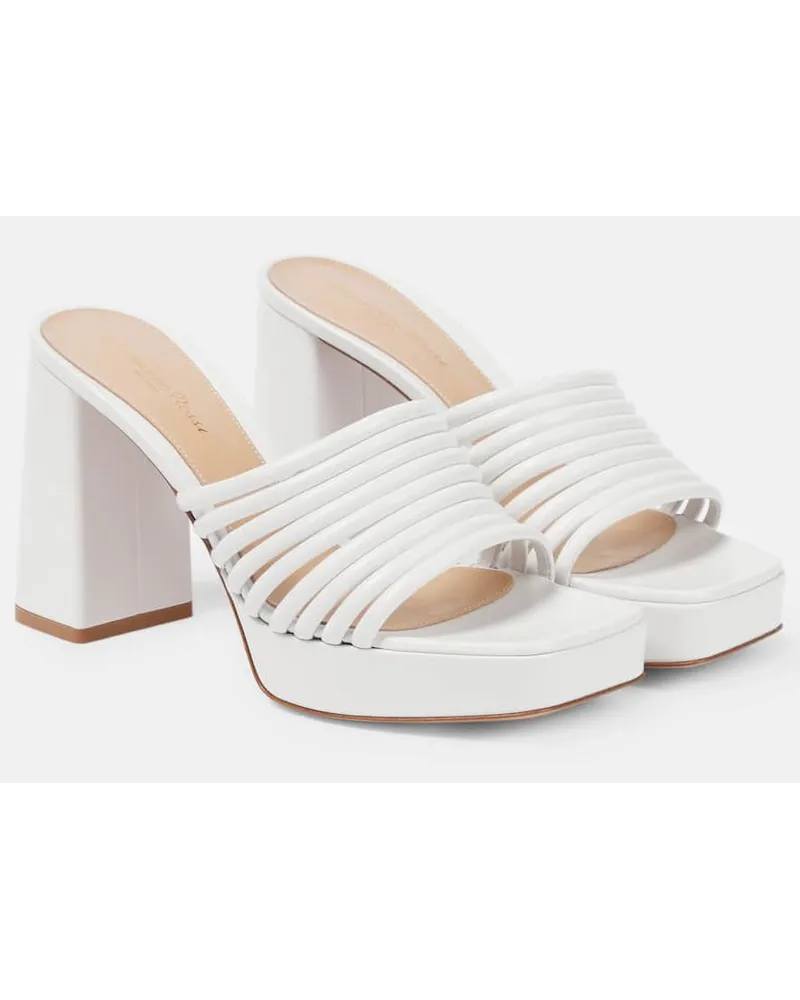 Gianvito Rossi Sandali Lena 95 in pelle con plateau Bianco