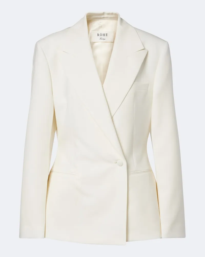 Róhe Róhe Blazer in lana vergine doppiopetto Bianco