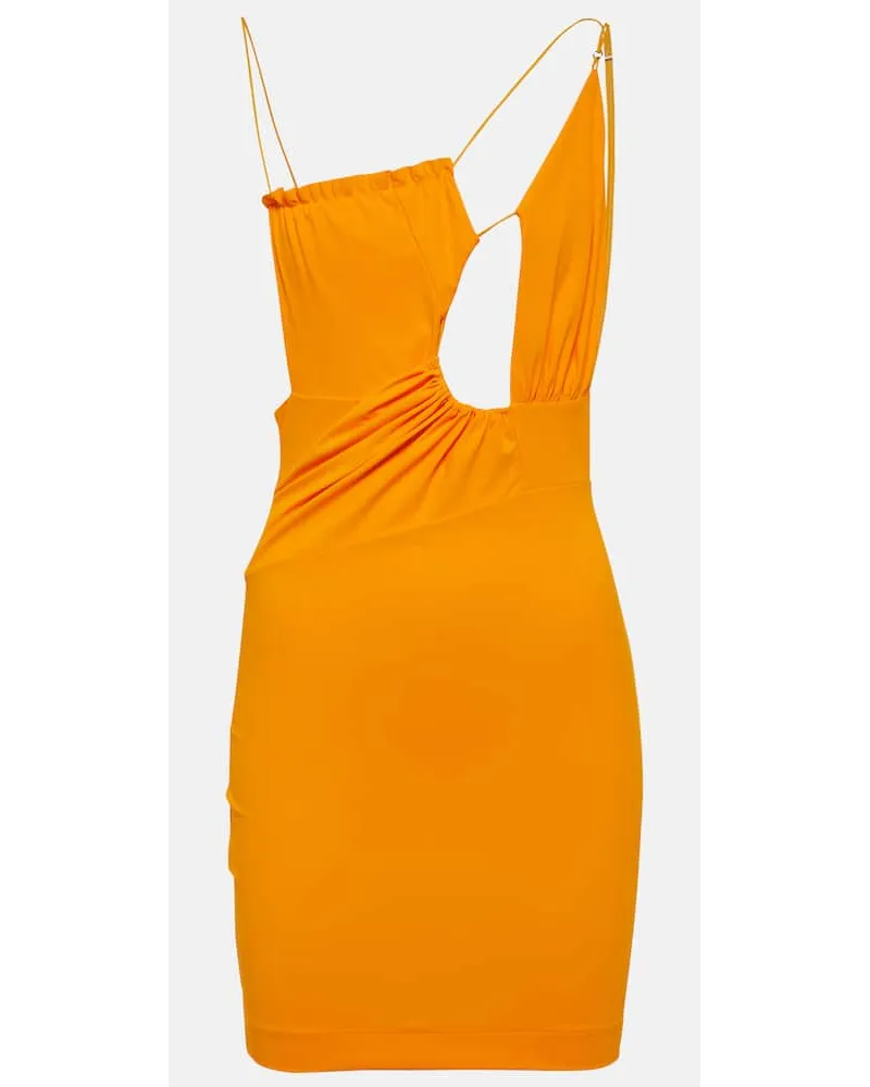 Nensi Dojaka Miniabito con cut-out e ruches Arancione