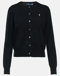 Ralph Lauren Cardigan in misto cotone con ricamo Nero