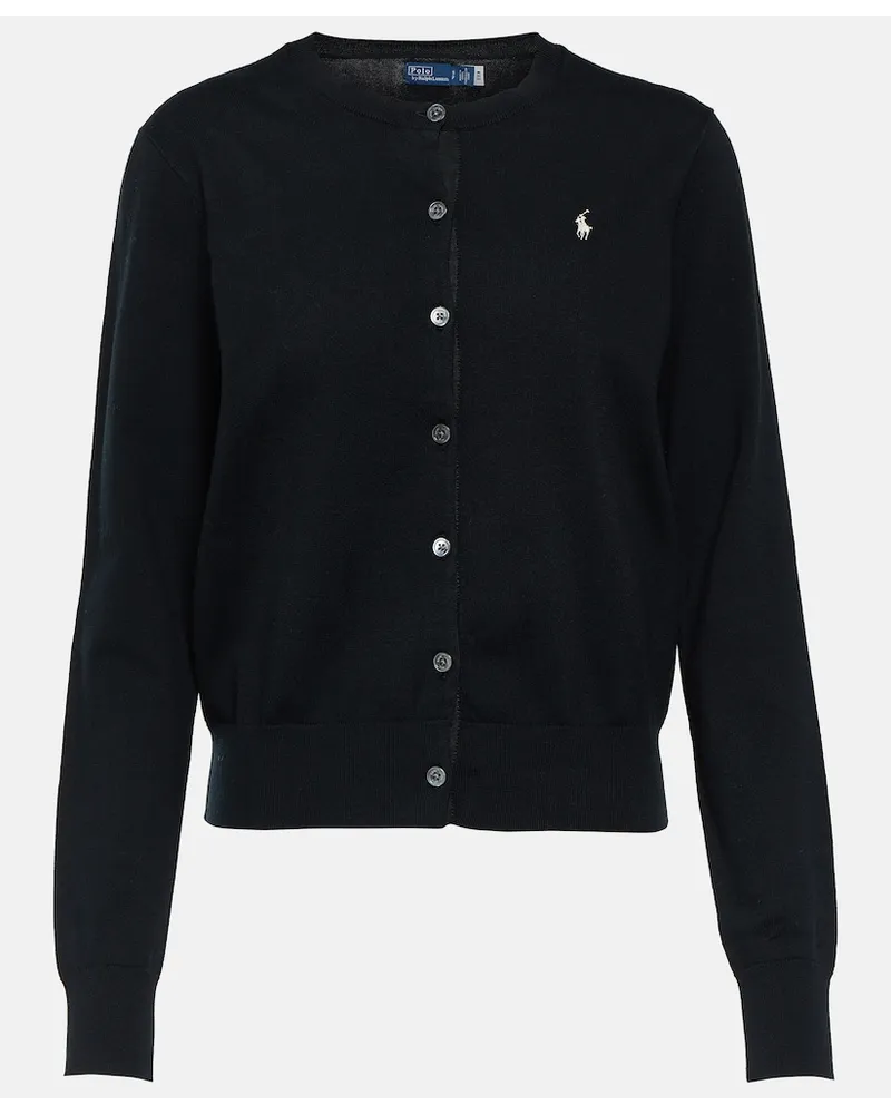 Ralph Lauren Cardigan in misto cotone con ricamo Nero