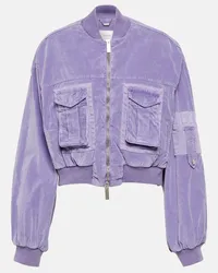 Blumarine Bomber in velluto Viola