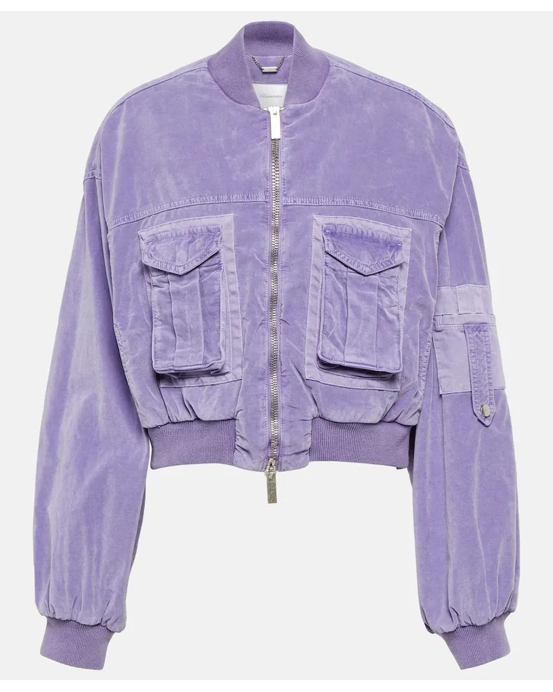 Blumarine Bomber in velluto Viola