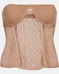 KHAITE Bustier Lori in maglia di pizzo Marrone