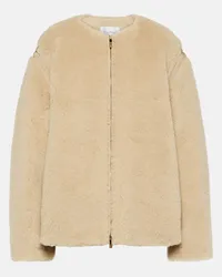 Max Mara Giacca Panno in shearling di alpaca Neutro