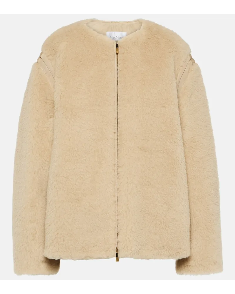 Max Mara Giacca Panno in shearling di alpaca Neutro