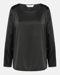 Max Mara Top in raso di misto seta Nero