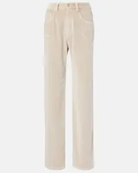 Brunello Cucinelli Pantaloni a gamba larga Dyed in cotone Beige