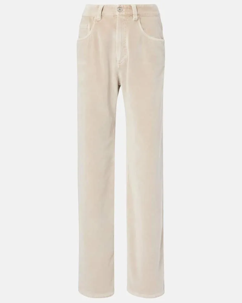 Brunello Cucinelli Pantaloni a gamba larga Dyed in cotone Beige