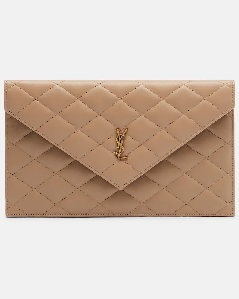 Saint Laurent Bustina Cassandre in pelle Beige