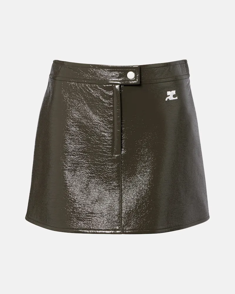 Courrèges CourrÃ¨ges Minigonna in vinile di misto cotone Marrone