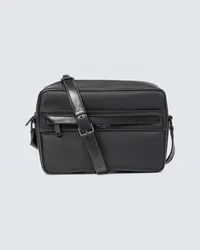 Saint Laurent Borsa a tracolla Camp in nylon e pelle Nero