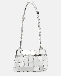 Paco Rabanne Borsa a spalla Sparkle Nano con paillettes Argento