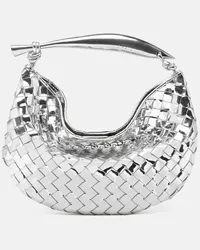 Bottega Veneta Borsa Sardine Small in pelle metallizzata Argento