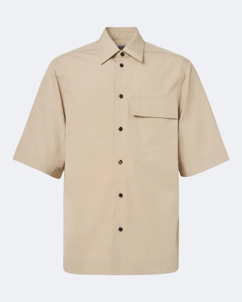 Bottega Veneta Camicia in canvas di cotone Beige