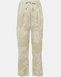 Brunello Cucinelli Pantaloni tapered in lino Beige