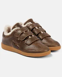 Isabel Marant Sneakers Beth in pelle con shearling Marrone