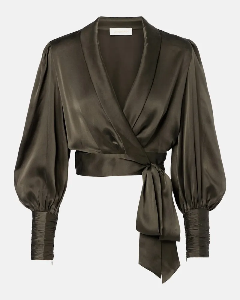 Zimmermann Top a portafoglio in seta Verde