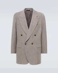 Giorgio Armani Blazer doppiopetto in jacquard Grigio