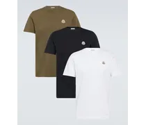 Moncler Set di 3 T-shirt in jersey di cotone Multicolore