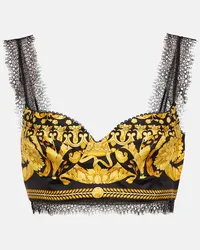 Versace Bralette Barocco in seta Multicolore