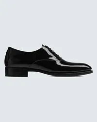 Saint Laurent Stringate Adrien in pelle verniciata Nero