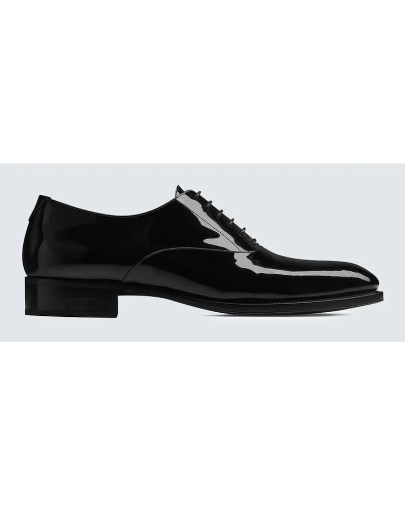 Saint Laurent Stringate Adrien in pelle verniciata Nero
