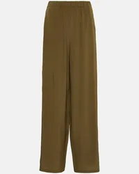 Max Mara Pantaloni regular Zigano in seta Verde