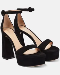 Gianvito Rossi Sandali in suede con plateau Nero