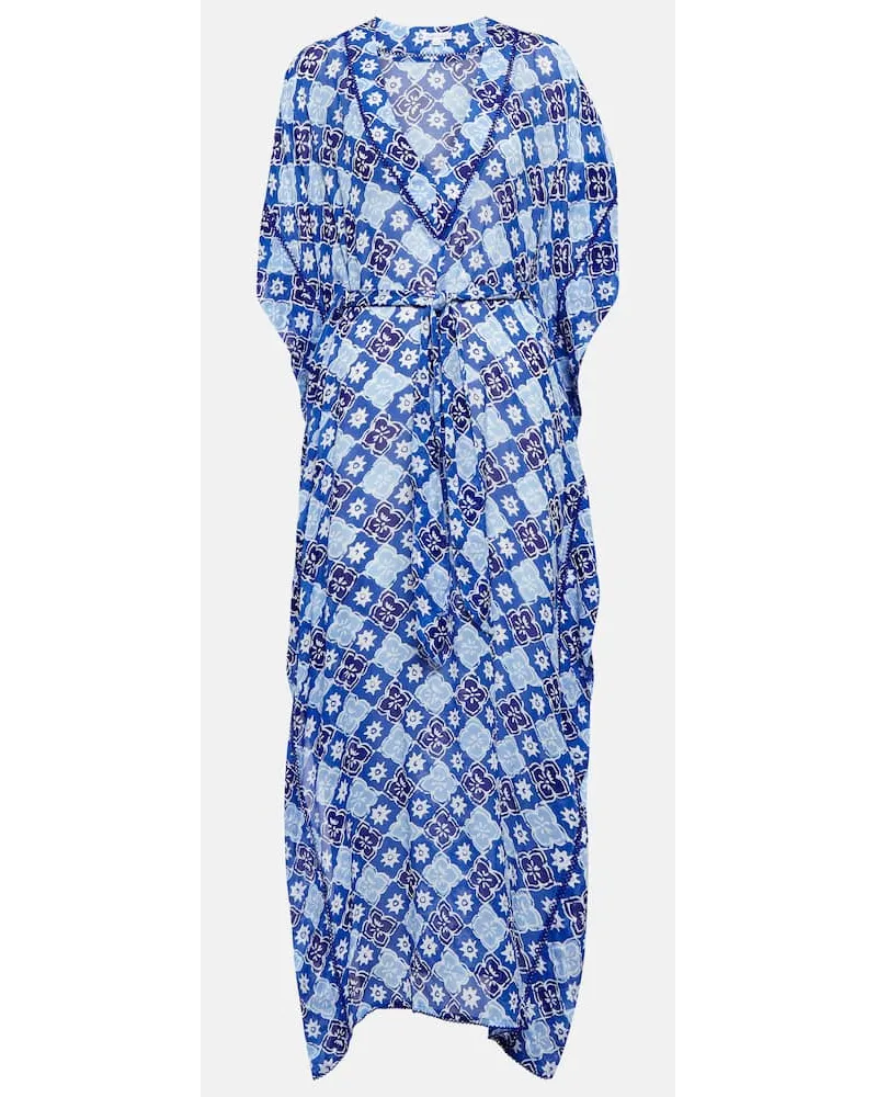 Poupette St Barth Caftano asimmetrico Andrea Blu