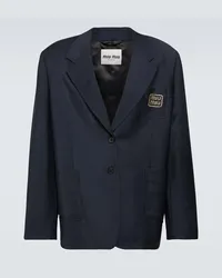 Miu Miu Blazer in lana e mohair Blu