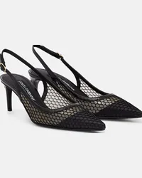 Dolce & Gabbana Pumps slingback in pelle con mesh Nero