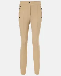 Moncler Pantaloni da sci con logo Beige