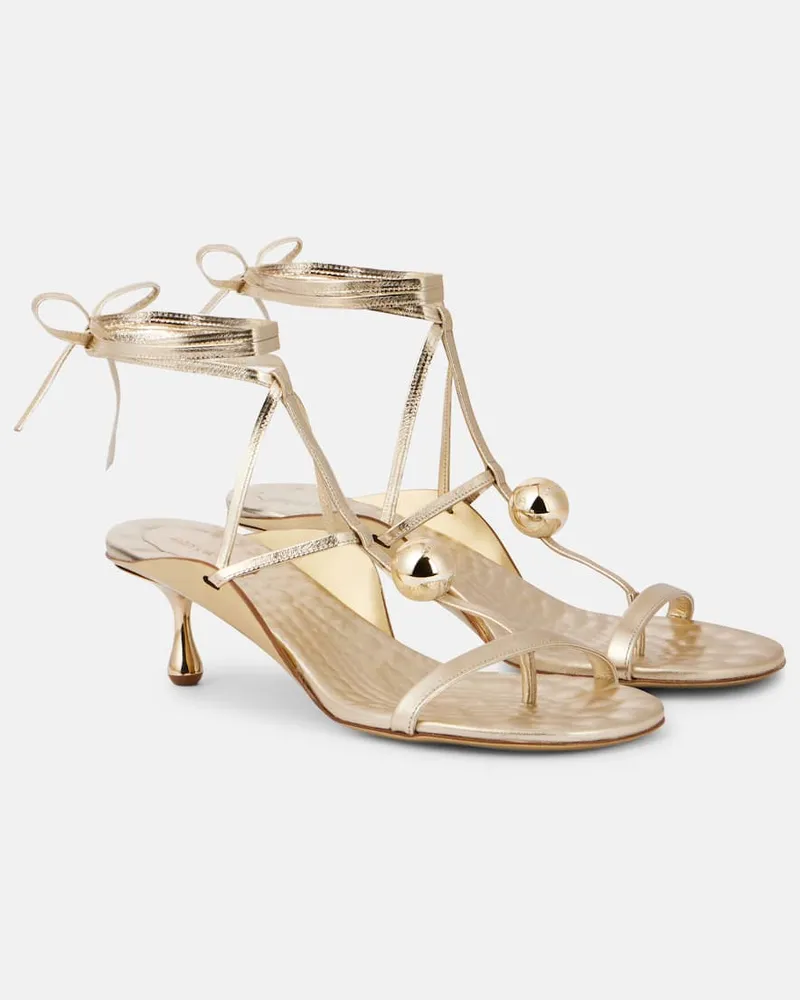 Jimmy Choo Sandali Zyra 50 in pelle metallizzata Oro
