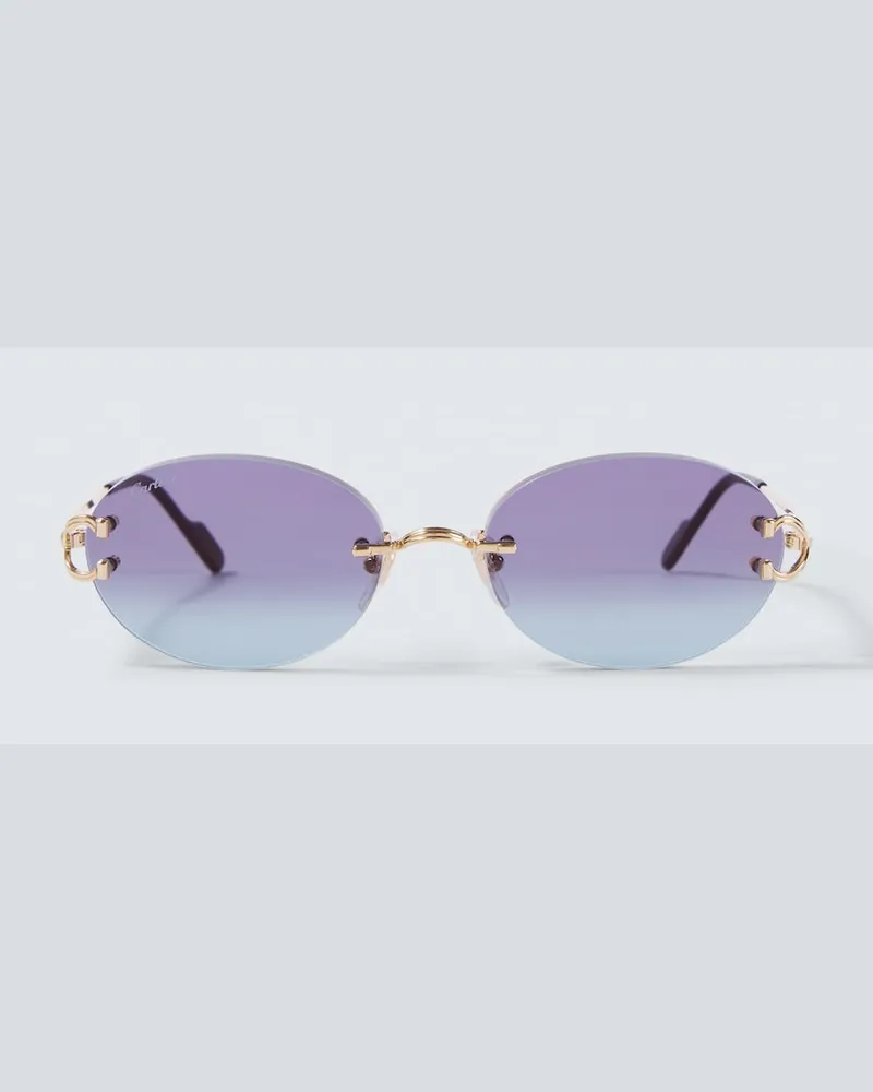 Cartier Occhiali da sole Signature C ovali Oro