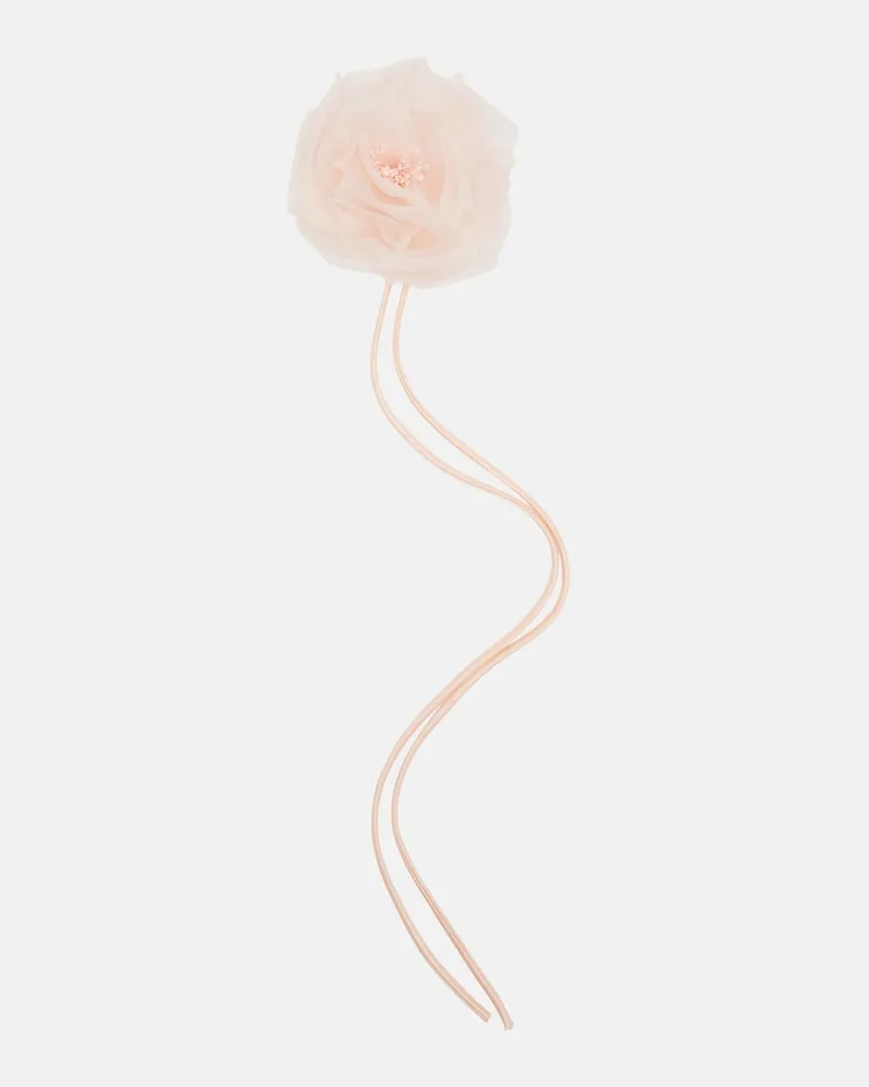 Max Mara Collana Ario in raso con applicazioni floreali Rosa