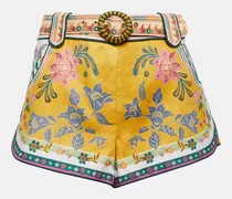 Shorts in lino con stampa
