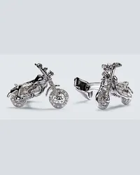 Sydney Evan Gemelli Motorcycle in oro bianco con diamanti Argento