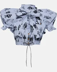 Vivienne Westwood Top cropped in cotone con fiocco Multicolore