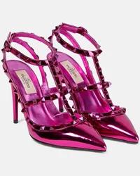 Valentino Garavani Pumps Rockstud in pelle metallizzata Metallizzato