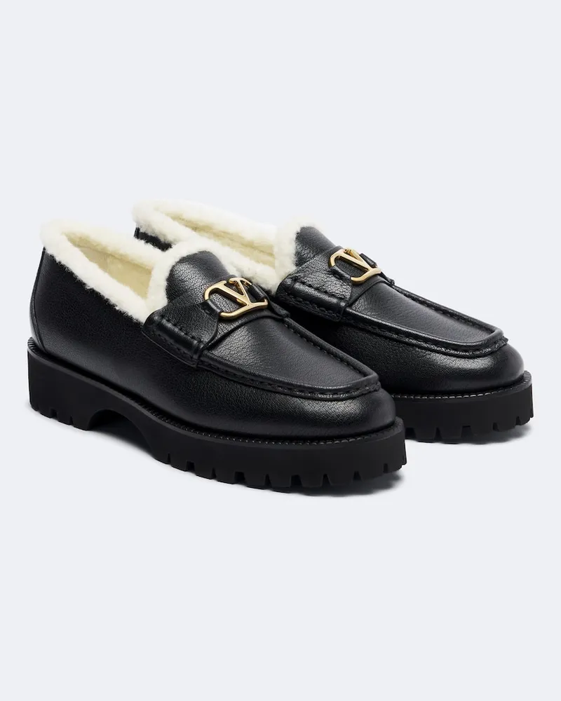 Valentino Garavani Mocassini VLogo in pelle Nero