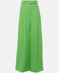 Alexandre Vauthier Pantaloni a gamba larga e vita alta Verde