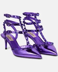 Valentino Garavani Pumps Rockstud in vernice Viola