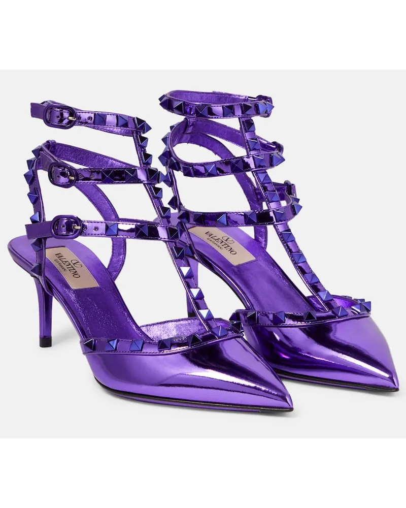 Valentino Garavani Pumps Rockstud in vernice Viola