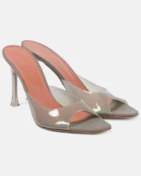 Amina Muaddi Mules Alexa Glass 95 in PVC Grigio