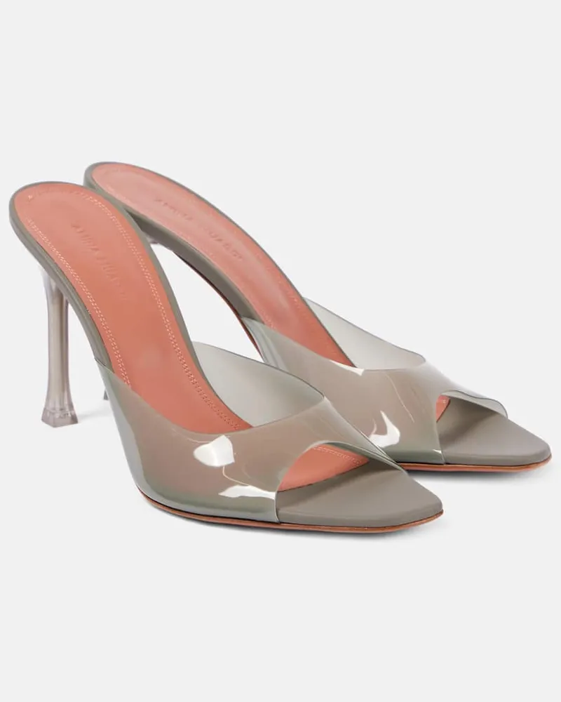 Amina Muaddi Mules Alexa Glass 95 in PVC Grigio