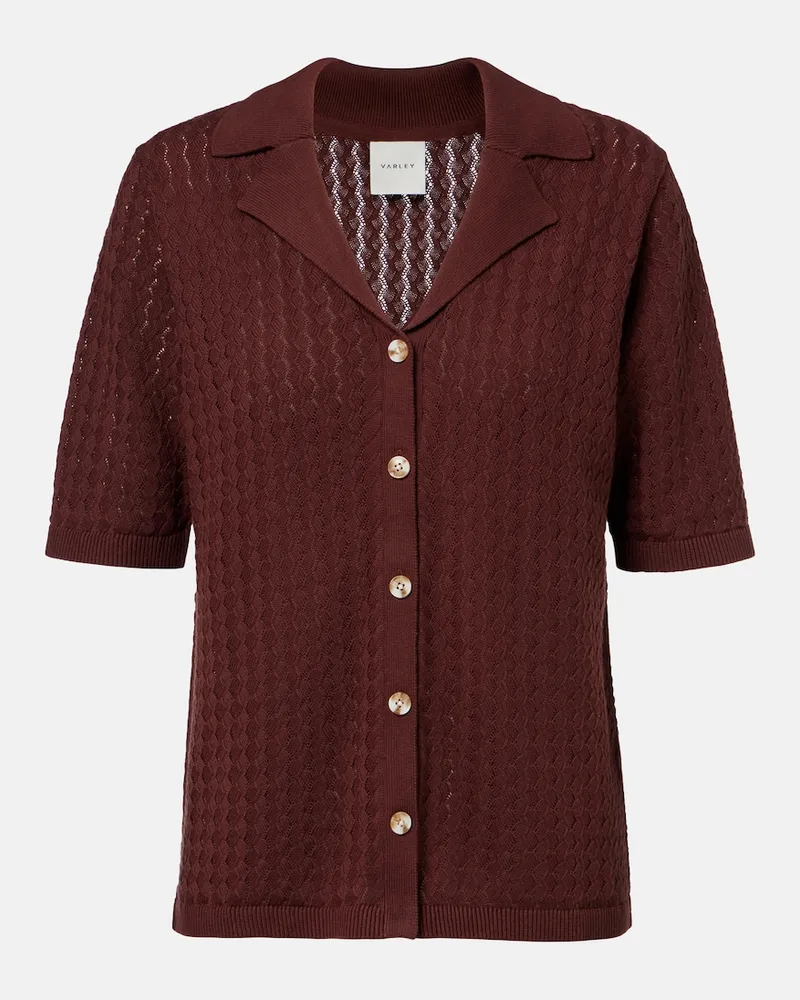 Varley Camicia Madelene in cotone pointelle Marrone